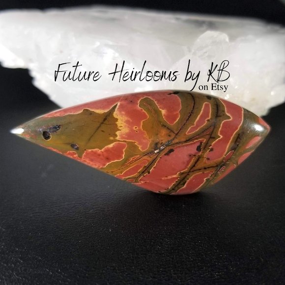 Large Cherry Creek Jasper Drilled Cab * 52.76 x 22.47 x 6.63mm * CCD2D3 - Picture 1 of 11